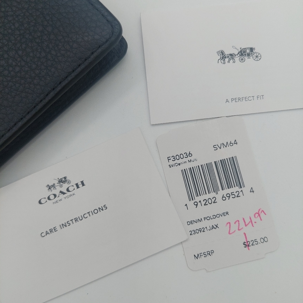 Coach Denim Leather Patches Limited Edition Foldover Crossbody/clutch - Picture 10 of 10